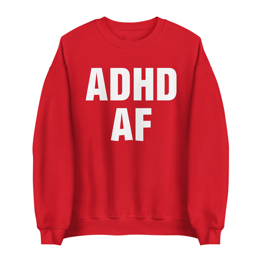 ADHD AF Red Crewneck